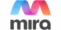Colorful Mira logo with gradient design.